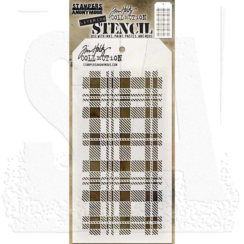 Tim Holtz - Stamper Anonymous - Layering Stencil - Plaid - THS097