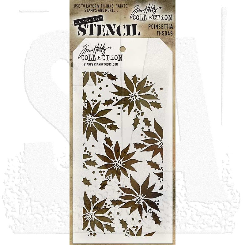 Tim Holtz - Stamper Anonymous - Layering Stencil - Poinsettia - THS049