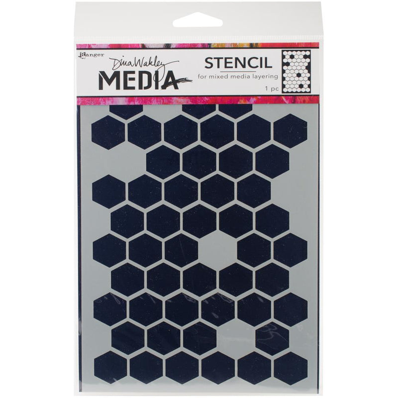 Dina Wakley - Media Stencil 9"X6"- Honeycomb