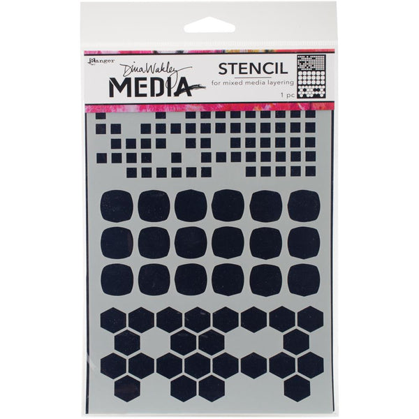 Dina Wakley - Media Stencil 9"X6"- Shape Mashup