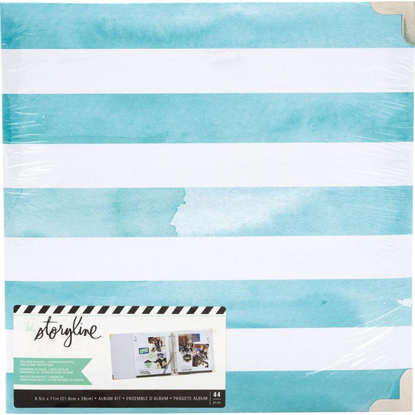 Heidi Swapp - Storyline2 D-Ring Album 8.5"X11" - Watercolor Stripe