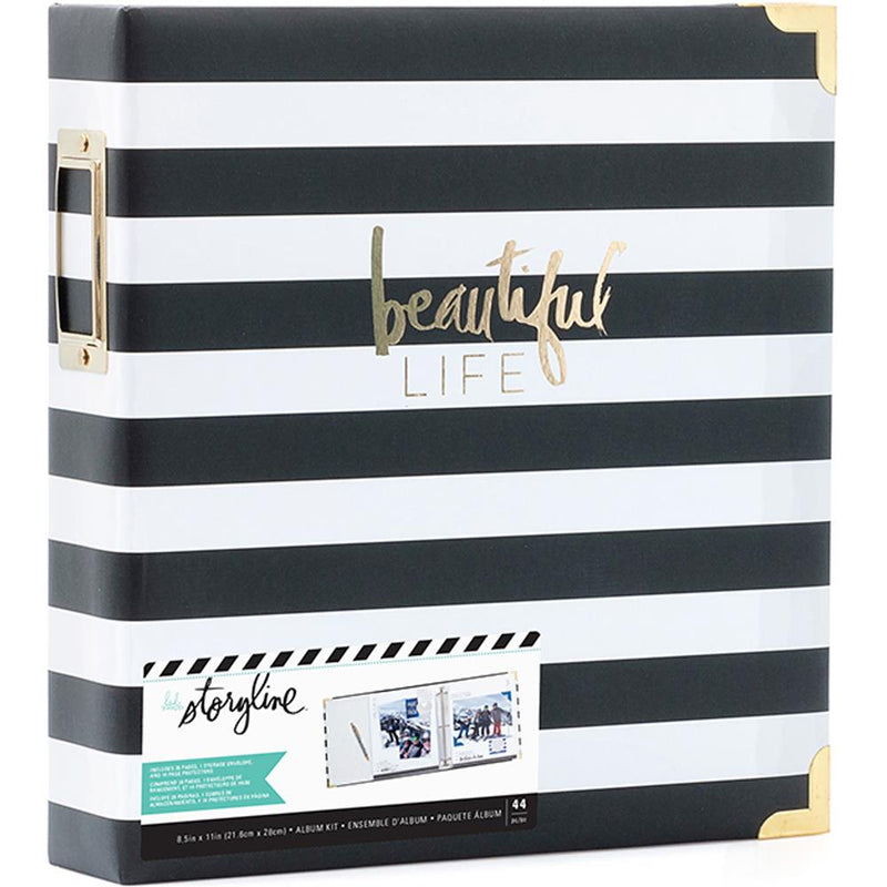 Heidi Swapp - Storyline2 D-Ring Album 8.5"X11" - Black Stripe