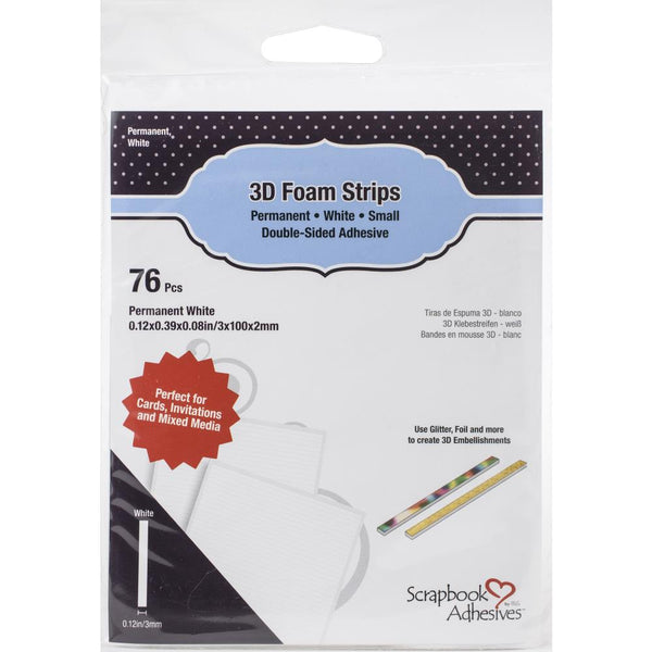 Scrapbook Adhesives - 3D Foam Strips - White