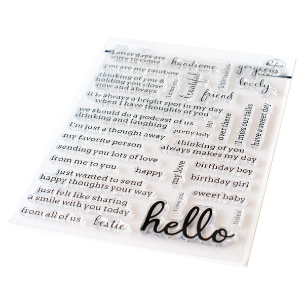 Pinkfresh Studio - Clear Stamp Set 6"X8" - Hello - Simply Sentiments