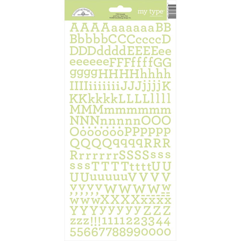 Doodlebug - My Type Cardstock Stickers 6"X13" - Limeade