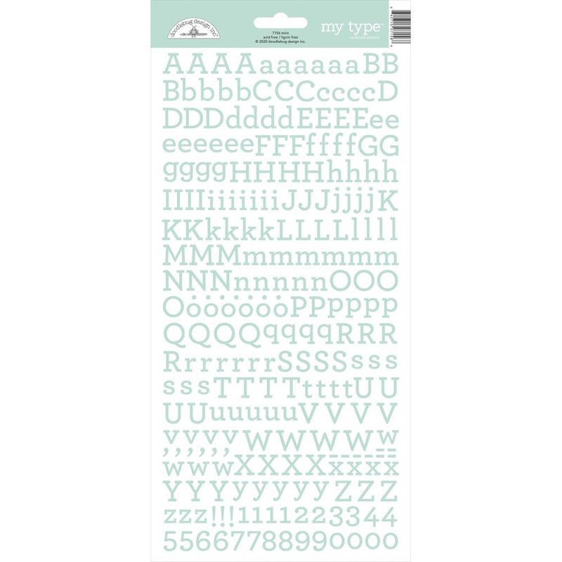 Doodlebug - My Type Cardstock Stickers 6"X13" - Mint