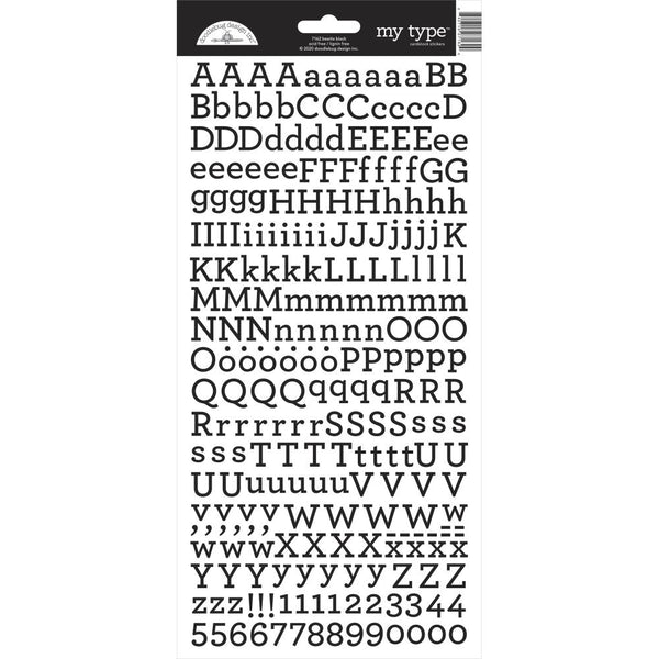 Doodlebug - My Type Cardstock Stickers 6"X13" - Beetle Black