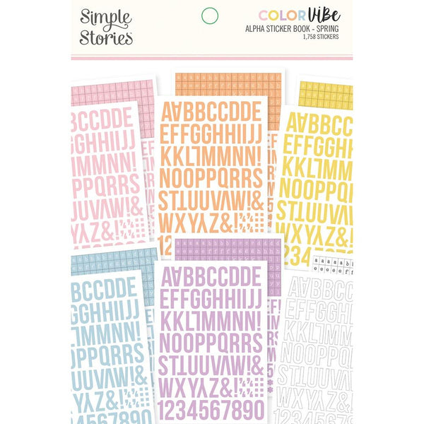 Simple Stories - Color Vibe - Alpha Sticker Books - Spring