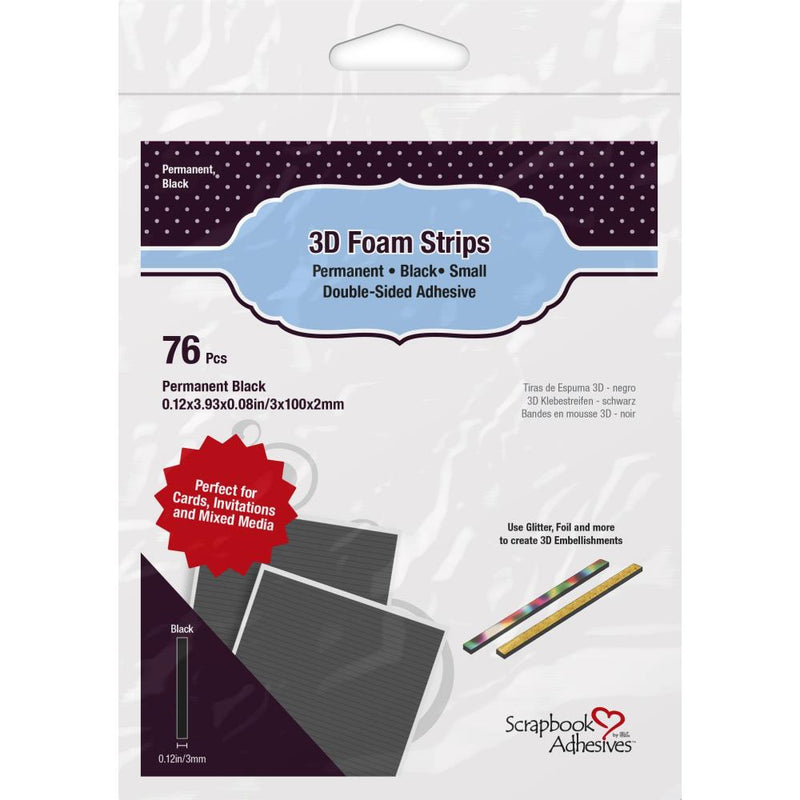 Scrapbook Adhesives - 3D Foam Strips - Black