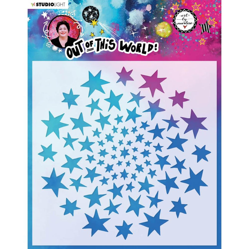 Art By Marlene - Out Of This World Stencil - Star Circle Round