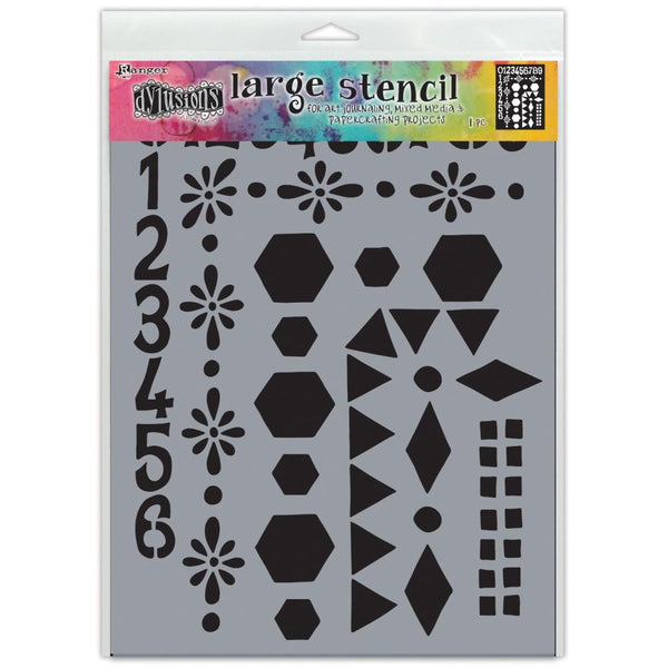 Dyan Reaveley's - Dylusions Stencils 9"X12" - Number Frame