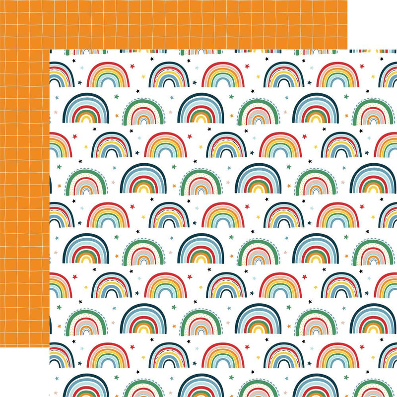 Echo Park Paper - First Day Of School - Double-Sided Cardstock 12"X12" - Painting Rainbows