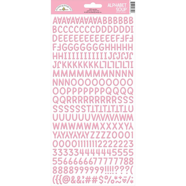 Doodlebug - Alphabet Soup Puffy Stickers 6"X13" - Cupcake