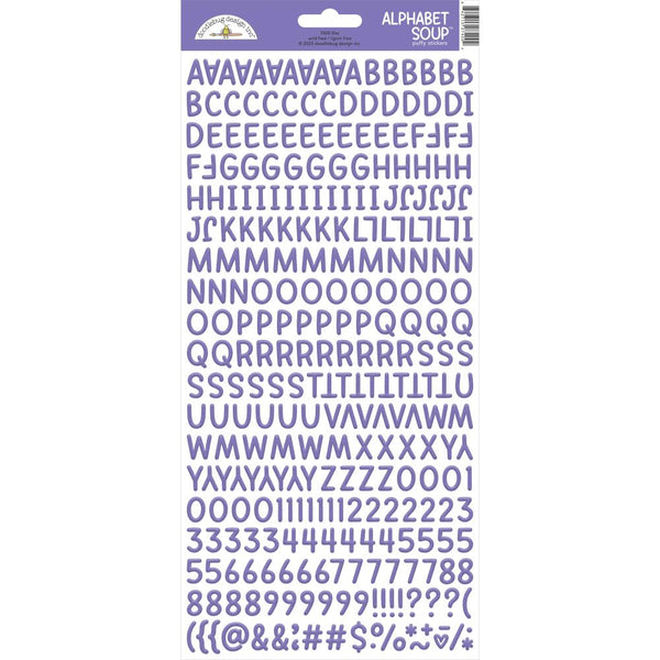 Doodlebug - Alphabet Soup Puffy Stickers 6"X13" - Lilac