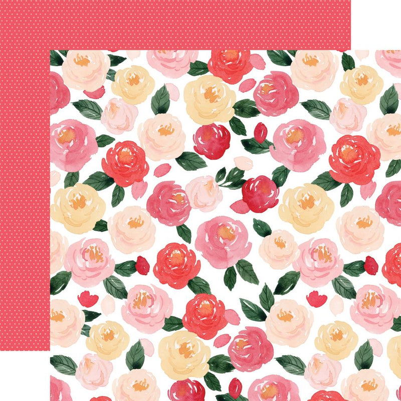 Carta Bella Paper - My Valentine - 12 x 12 Double Sided Paper - Romantic Roses