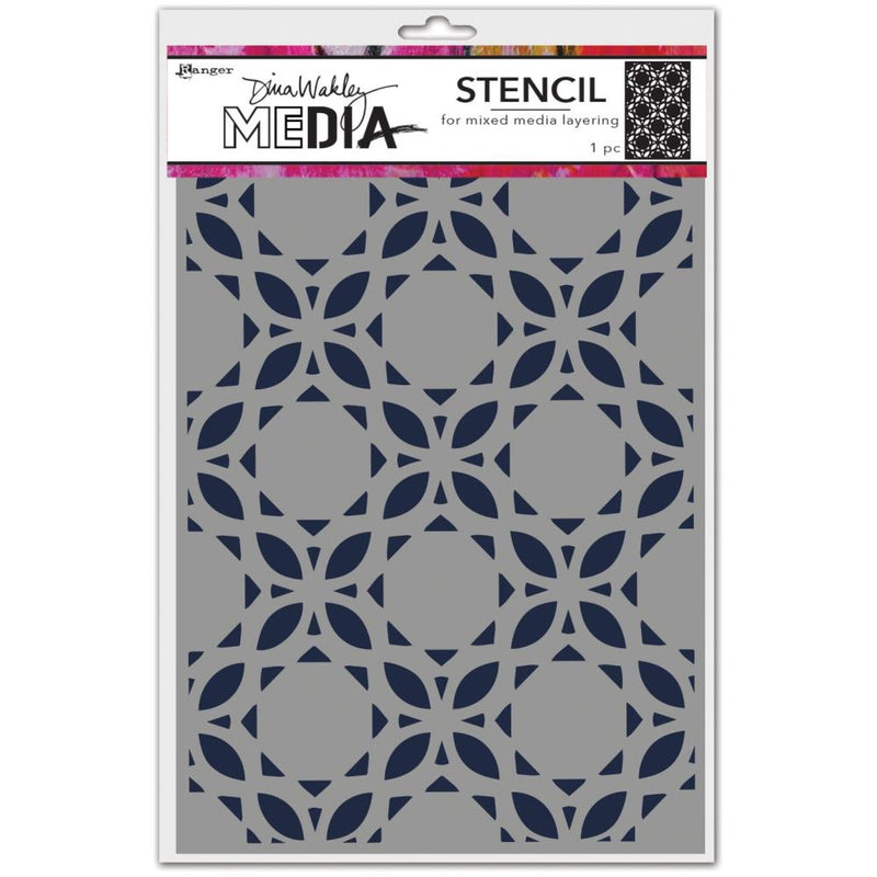 Dina Wakley - Media Stencil 9"X6"- Curly Tiles