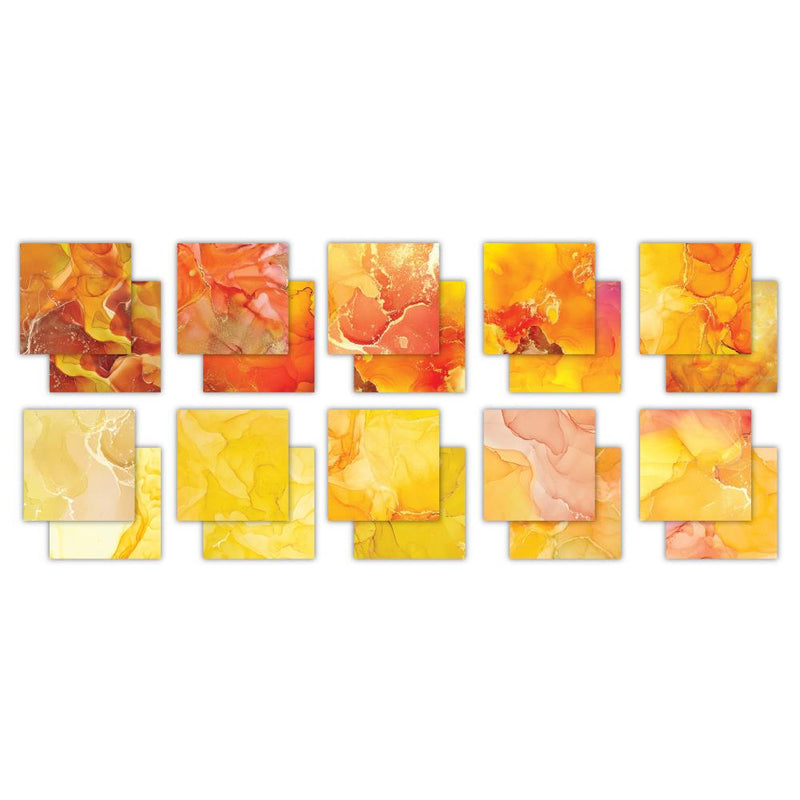 Craft Consortium - Double-Sided Paper Pad 6"X6" - Ink Drops - Sunset