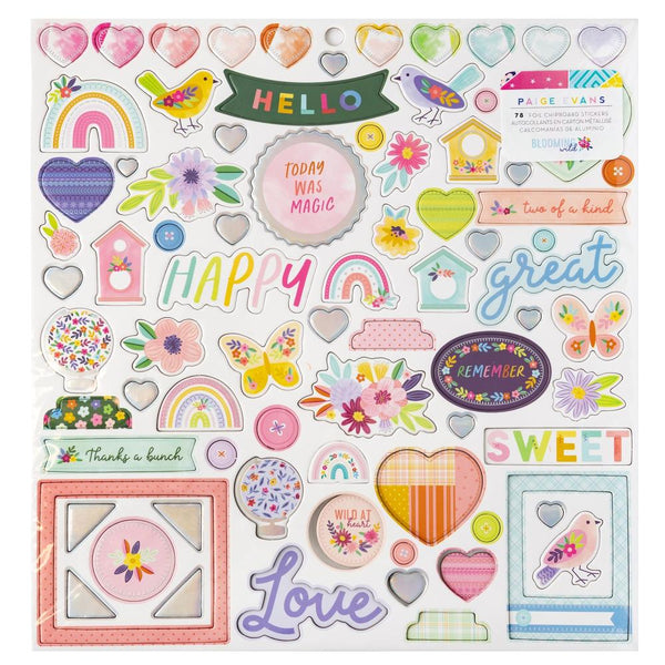 Paige Evans - Blooming Wild - Chipboard Stickers 12"X12"