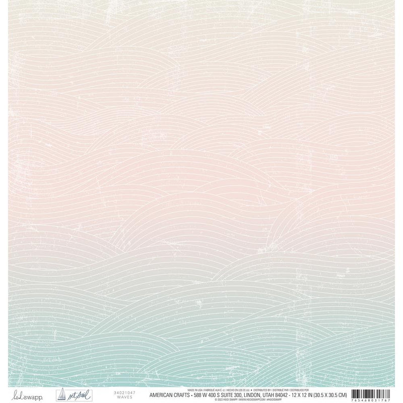 Heidi Swapp - Set Sail - Double-Sided Cardstock 12"X12" - Waves