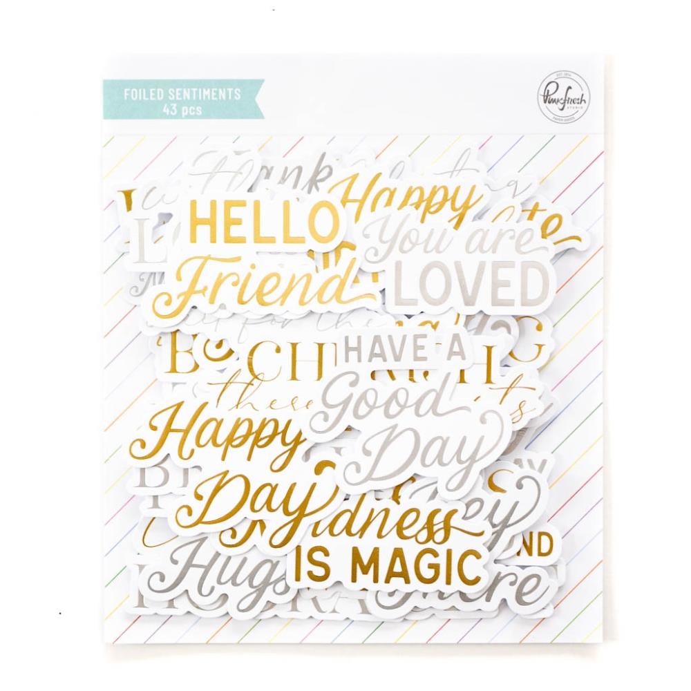 Pinkfresh Studio - Foiled Ephemera Pack - Sentiments 5