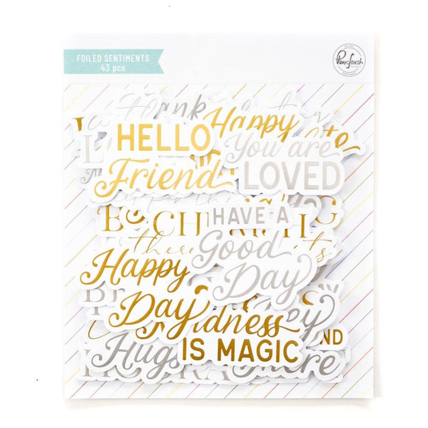 Pinkfresh Studio - Foiled Ephemera Pack - Sentiments 5