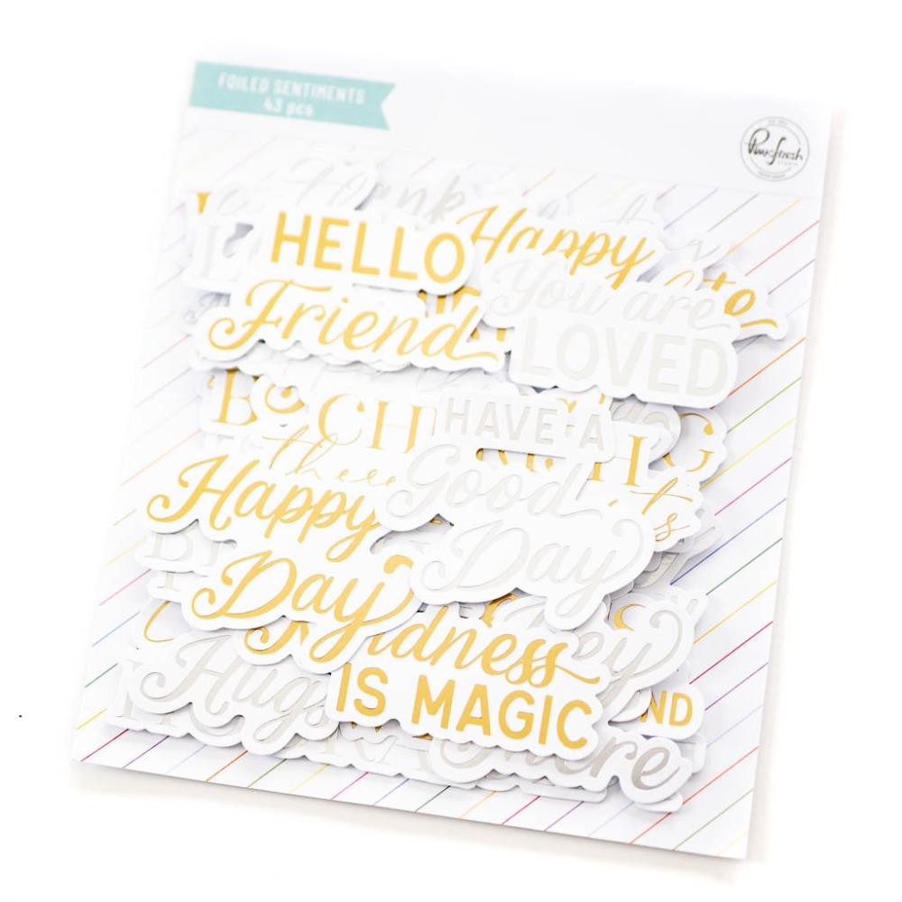 Pinkfresh Studio - Foiled Ephemera Pack - Sentiments 5