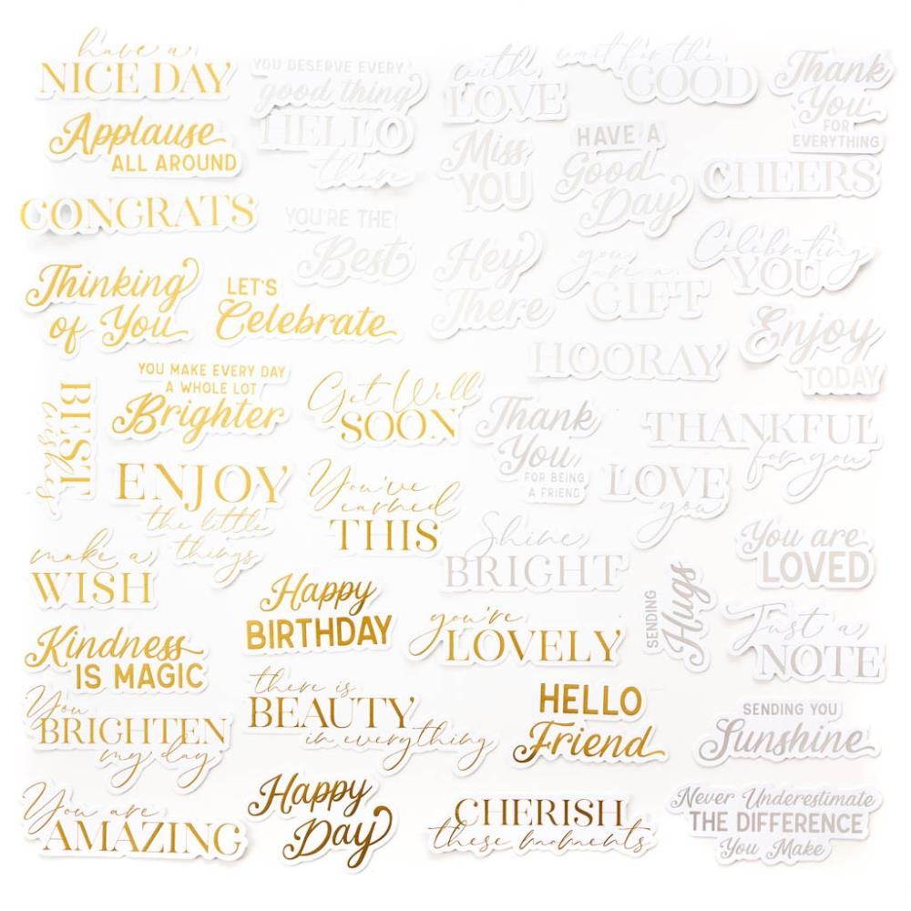 Pinkfresh Studio - Foiled Ephemera Pack - Sentiments 5