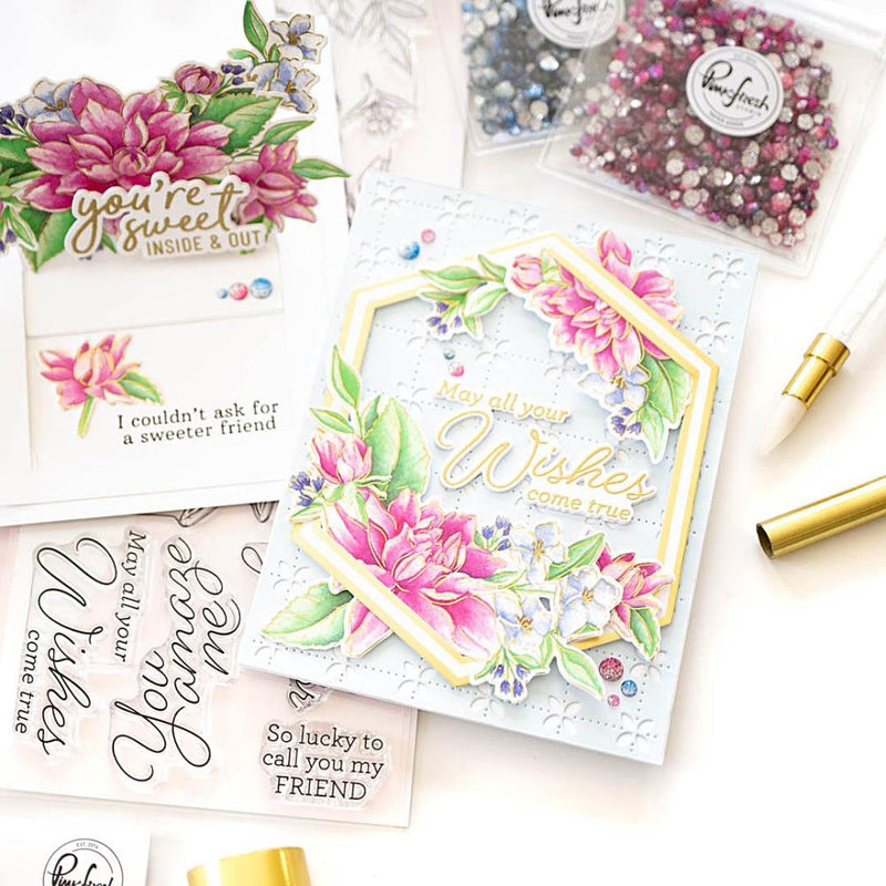 Pinkfresh Studio - Clear Stamp Set 4"X12" - Artistic Dahlia