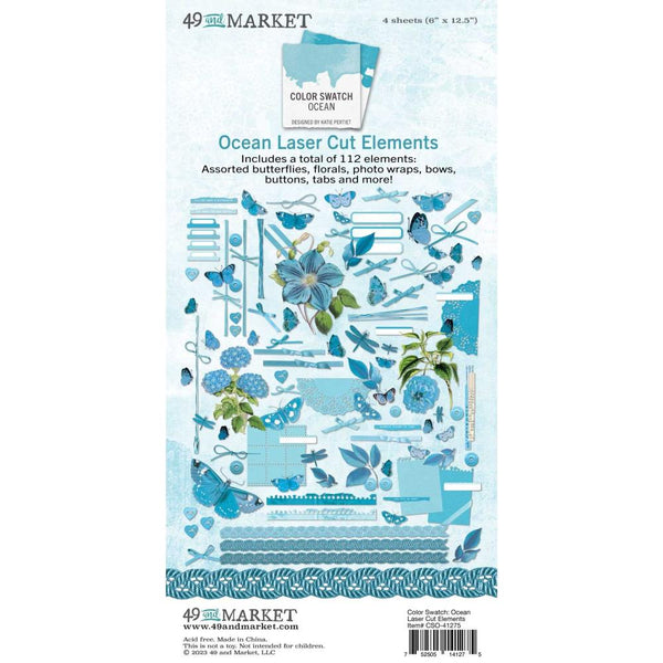 49 And Market - Color Swatch: Ocean - Laser Cut Outs - Elements