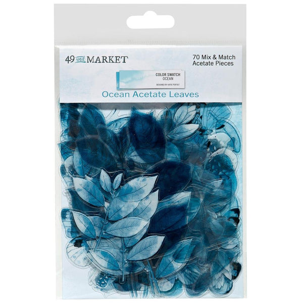 49 And Market - Color Swatch: Ocean - Acetate Leaves
