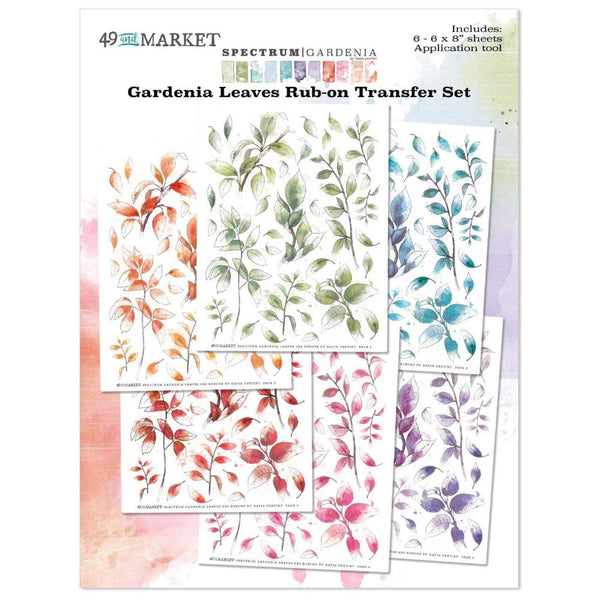 49 And Market - Spectrum Gardenia - Rub-Ons 6"X8" 6/Sheets - Leaves