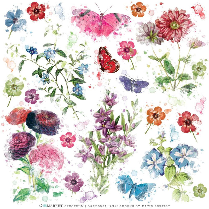 49 And Market - Spectrum Gardenia - Rub-Ons 12"X12" 1/Sheet