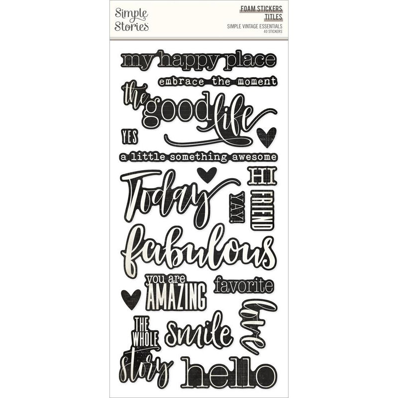 Simple Stories - Simple Vintage Essentials - Foam Stickers - Titles