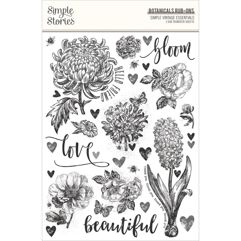 Simple Stories - Simple Vintage Essentials - Rub-Ons - Botanicals