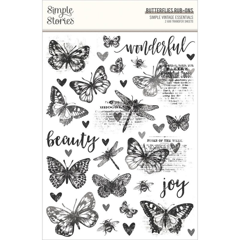 Simple Stories - Simple Vintage Essentials - Rub-Ons - Butterflies