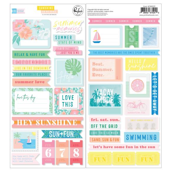 Pinkfresh Studio - Sunshine On My Mind - Cardstock Stickers