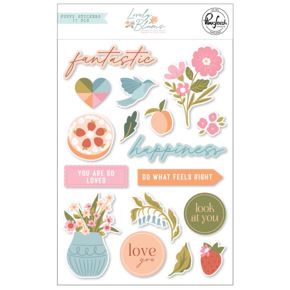 Pinkfresh Studio - Lovely Blooms - Puffy Stickers