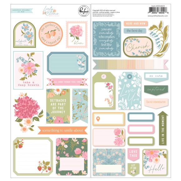 Pinkfresh Studio - Lovely Blooms - Cardstock Stickers