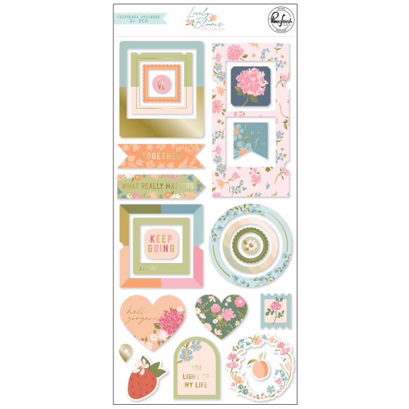 Pinkfresh Studio - Lovely Blooms - Chipboard Stickers
