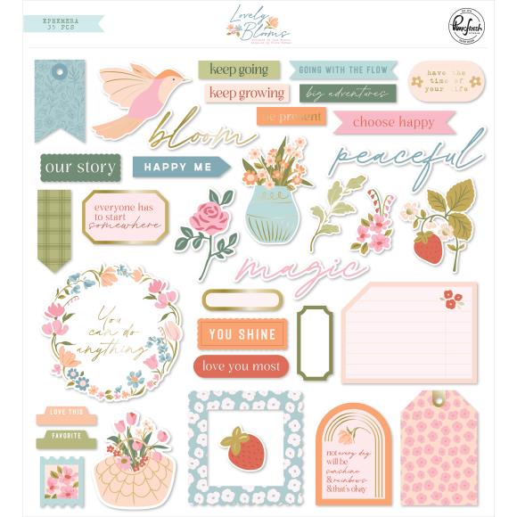 Pinkfresh Studio - Lovely Blooms - Cardstock Die-Cuts Ephemera