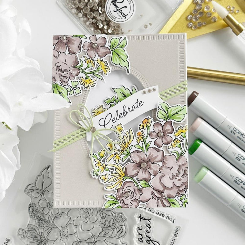 Pinkfresh Studio - Clear Stamp Set 4"X6" - Handpicked Flowers