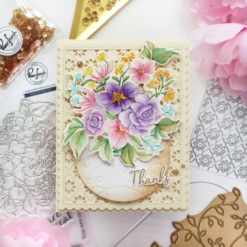 Pinkfresh Studio - Clear Stamp Set 4"X6" - Handpicked Flowers