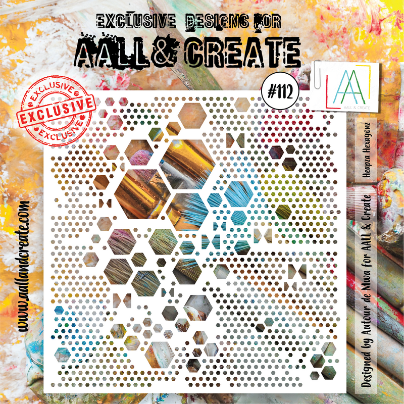 AALL & CREATE - 6"X6" STENCIL - HEAPZA HEXAGONZ