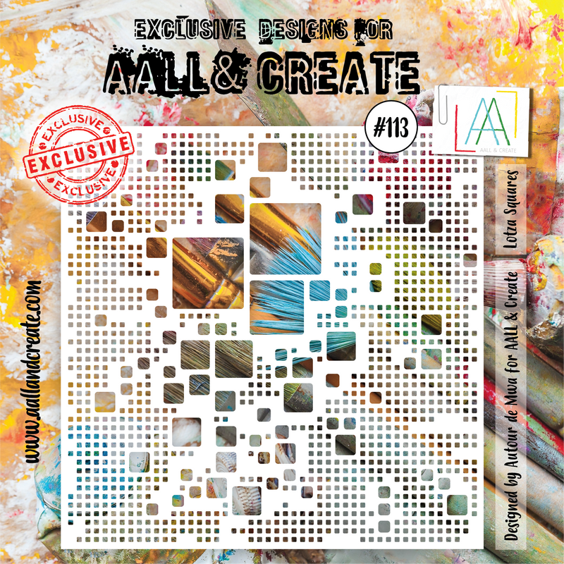 AALL & CREATE - 6"X6" STENCIL - LOTZA SQUARES