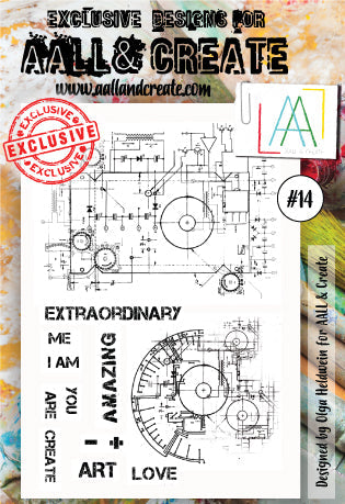 AALL & CREATE - A6 CLEAR STAMP SET - BLUEPRINT #14