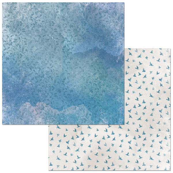 BO BUNNY - PATTERNED PAPER 12X12 - BEAUTIFULLY BRISK - AIR