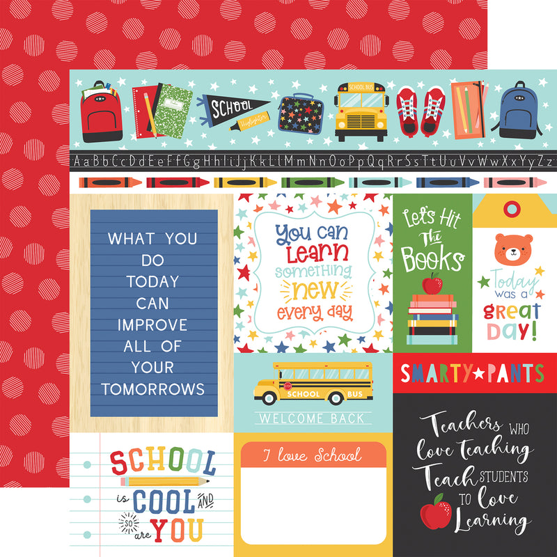 Echo Park - I Love School - 12 x 12 Paper - Multi Journaling Cards