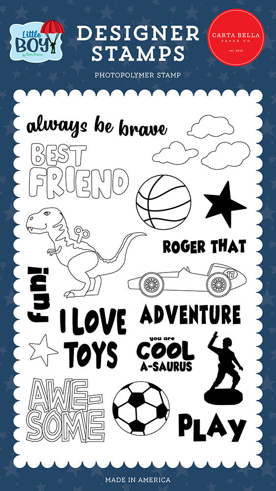 Carta Bella Paper - Little Boy - Clear Photopolymer Stamps - Always Be Brave