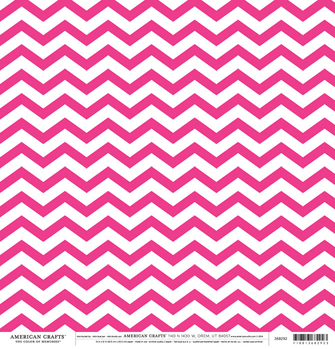 12X12 PATTERNED PAPER Pink Chevron