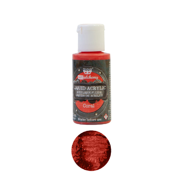 Prima - Finnabair - Art Alchemy - Liquid Acrylic Paint - Coral